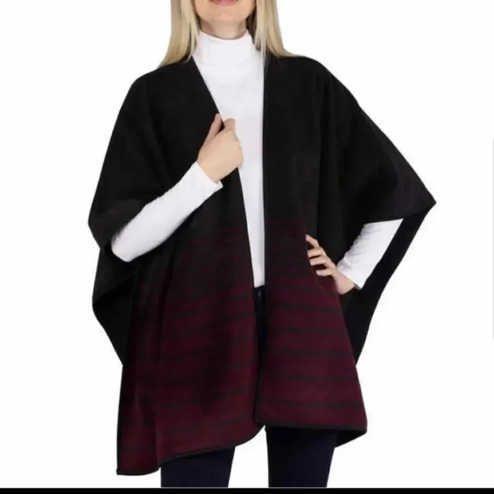 Ike Behar Ladies' Reversible Wrap with High Pile Fleece